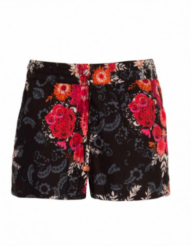 Short fleuri noir original