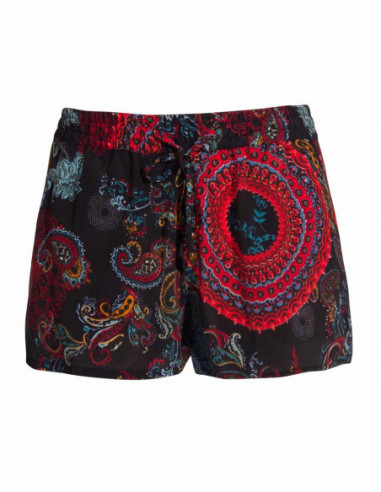 short noir pour femme coloré avec motifs 