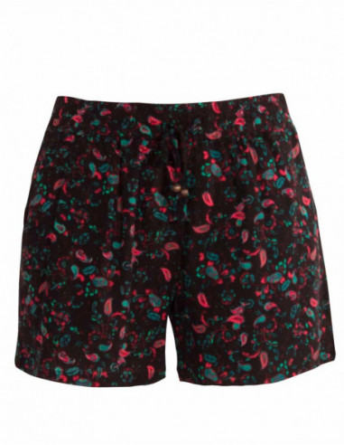 Short noir d'été pour femme imprimé élégant
