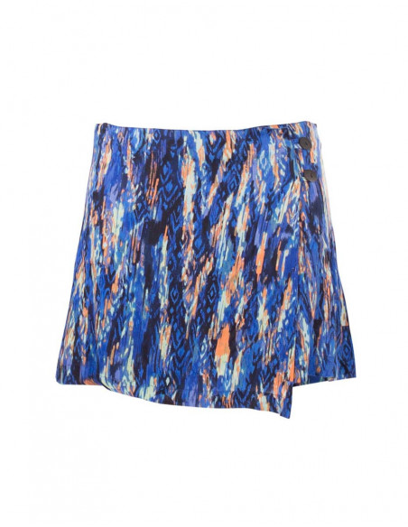 Blue ethnic short skirt