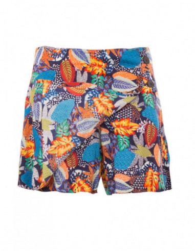 jupe short originale imprimé tropiques 