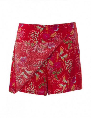 short jupe original confortable avec pan ton rouge