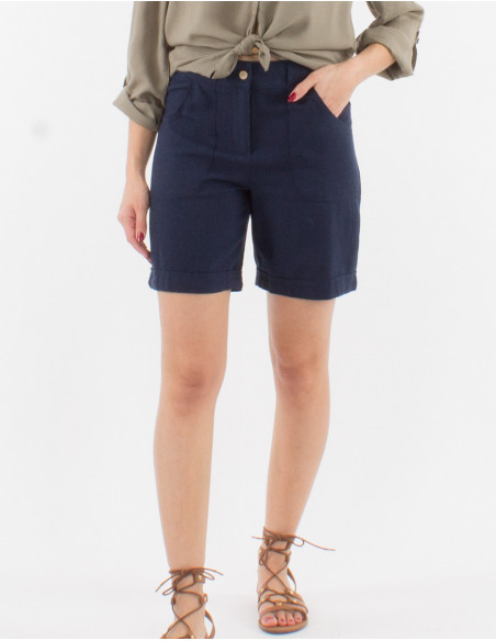 Lady's Bermuda shorts linen & viscose
