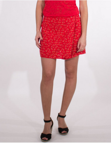 Short pagne rouge de style jupe short