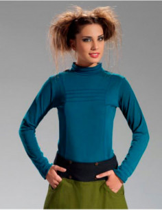 Tee-shirt basique manches longues col roulé