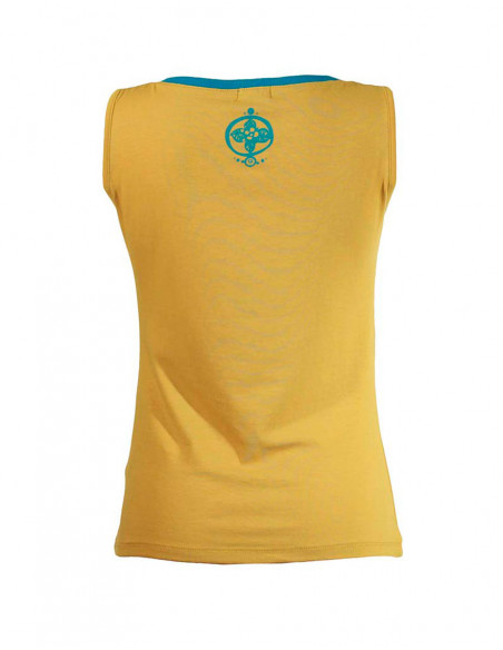 Débardeur pour femme en coton avec motif baba cool fleurs