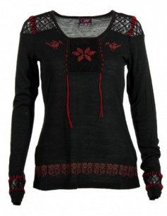 Tee-shirt original manches longues dentelle sur épaule 2