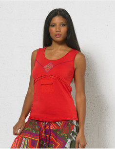 Original hippie tank top with front pocket for women