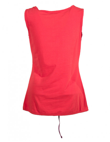 Baba cool sleeveless tank top with plain red chest pocket