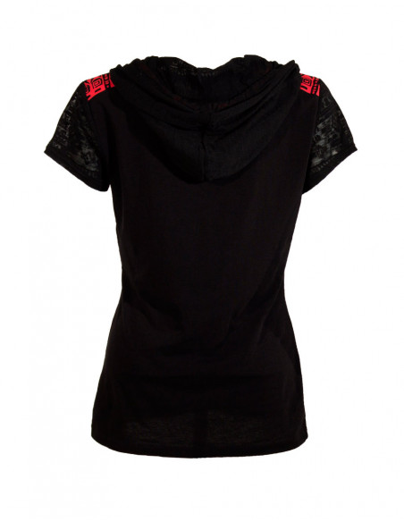 Tee-shirt baba cool à capuche noir dos