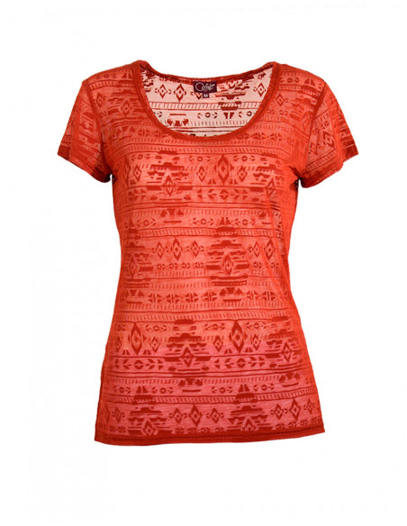 Tee shirt femme effet dévoré