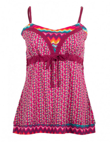 Débardeur boho original à imprimé bariolé