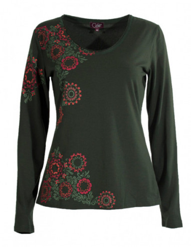 Tee shirt floral manches longues