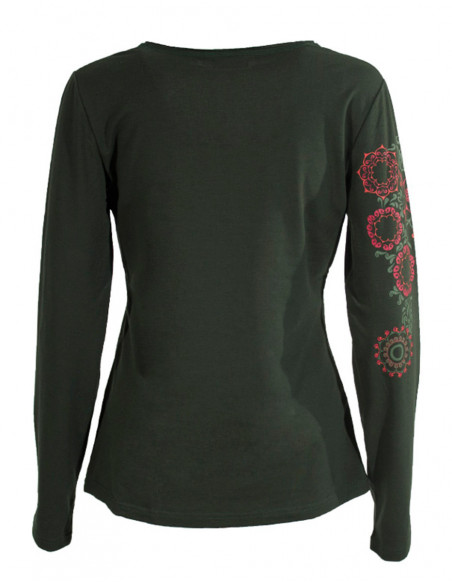 Tee shirt floral manches longues