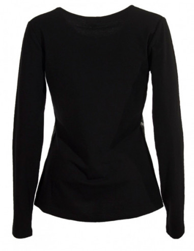 Dos de t-shirt ethnique original hiver imprimé géométrique baba cool noir