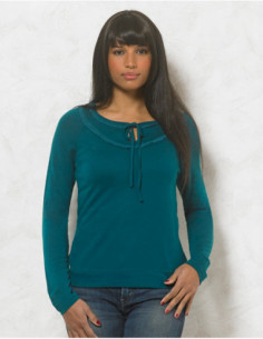 Tee-shirt col rond avec lien manche longue