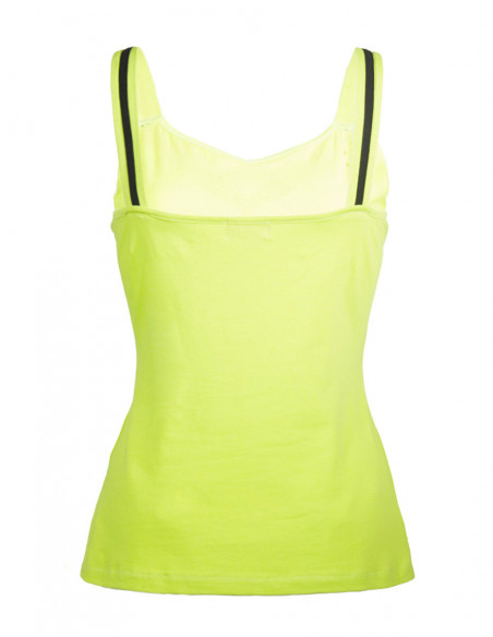 Original plain anise green tank top with tribal on the collar for a cool baba look