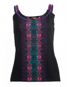 Colorful ethnic print tank top with double straps 2
