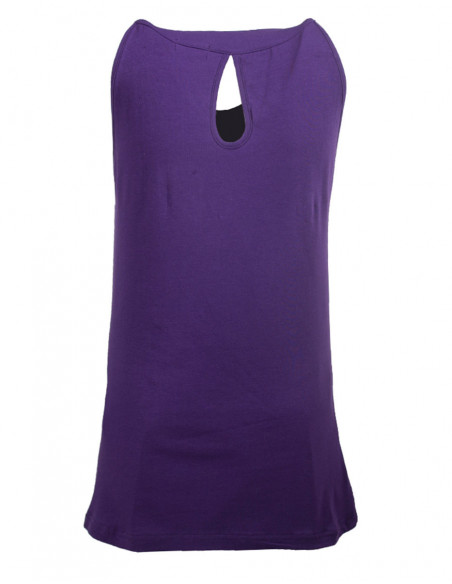 Basic purple tank top with teardrop yoke for summer