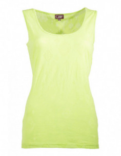 Neon yellow openwork tank top with flowers 2