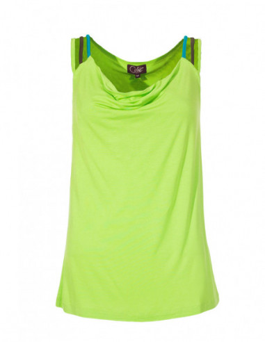 Original plain tank top with 3 thin straps and cowl neck