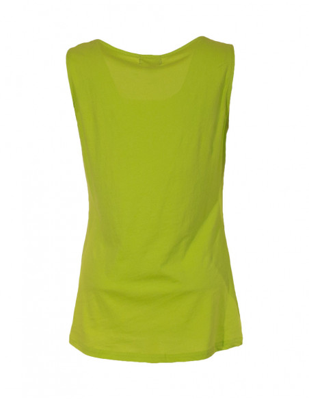 Original anise green tank top with baba cool pattern for women