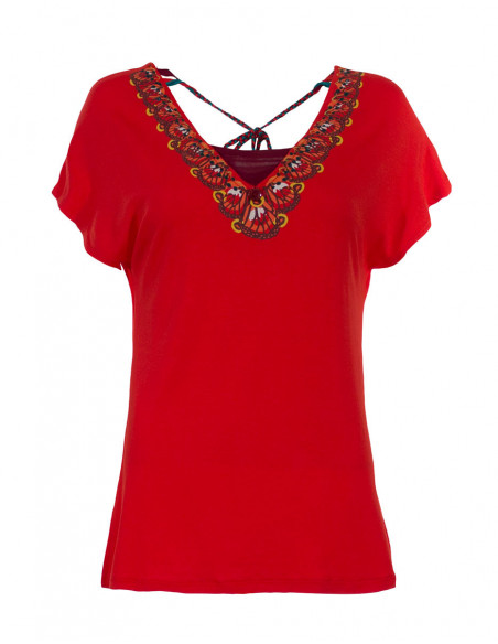 Tee shirt original uni manches courtes corail