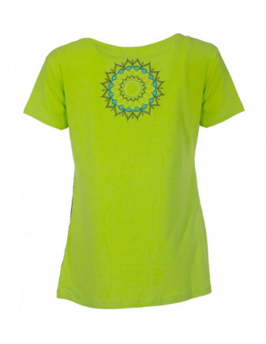 T-shirt manches courtes patchwork  motifs mandalas anis dos