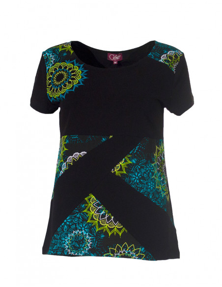 Mandala tee shirt with short sleeves