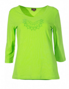 T-shirt ethnique manches 3/4 uni 2