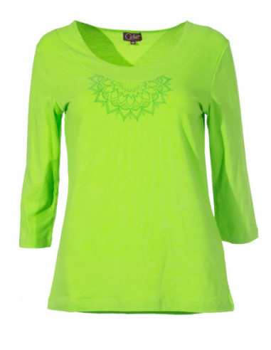 Plain tee-shirt with 3/4 sleeves