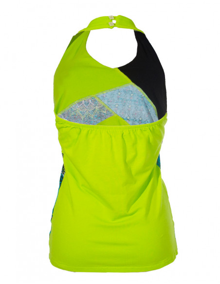Original patchwork tank top back in green