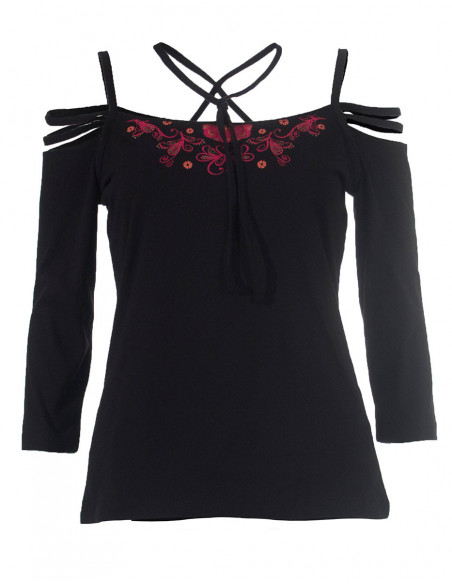 3/4 sleeve ethnic printed t-shirt