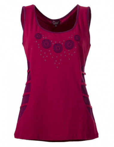 Chic and original tank top with ties on the sides, plain