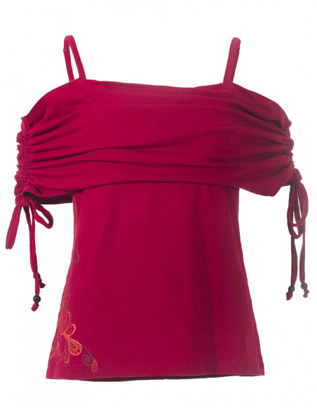 Floral print strapless tank top