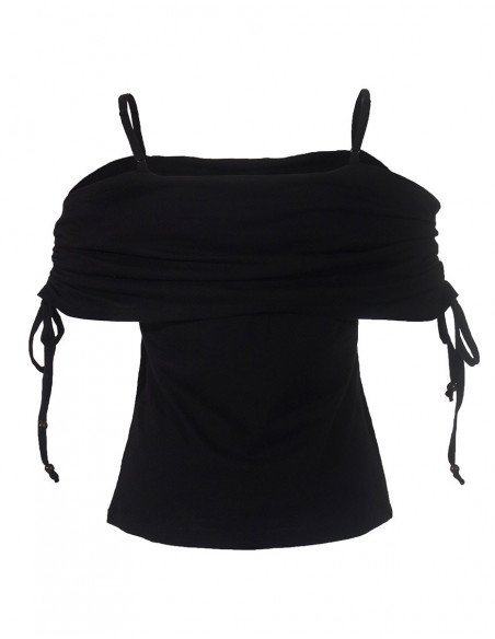 tee shirt bandeau épaule noir original