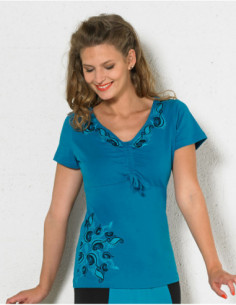 T shirt original elfique à manches courtes bleu