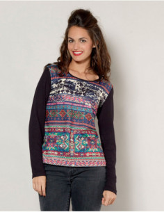 Black long sleeve ethnic...