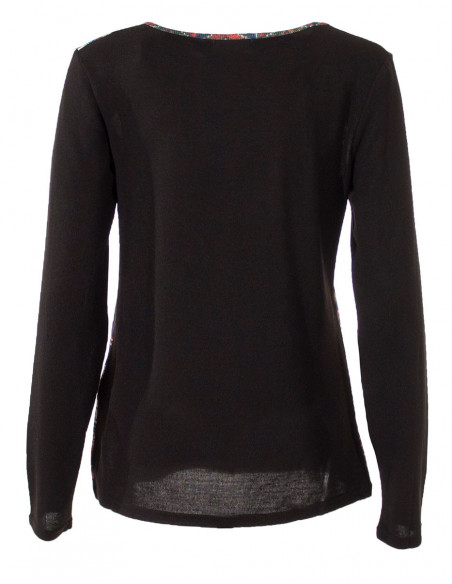 Black long sleeve ethnic t-shirt