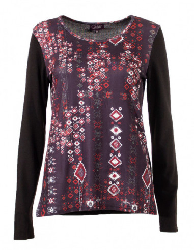 Tee shirt bleu nuit manches longues
