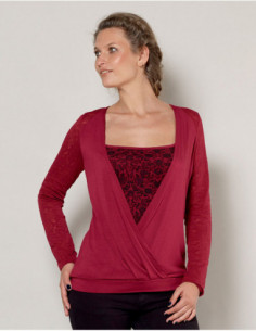 Wrap-over effect tee-shirt