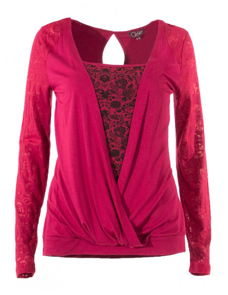 Wrap-over effect tee-shirt