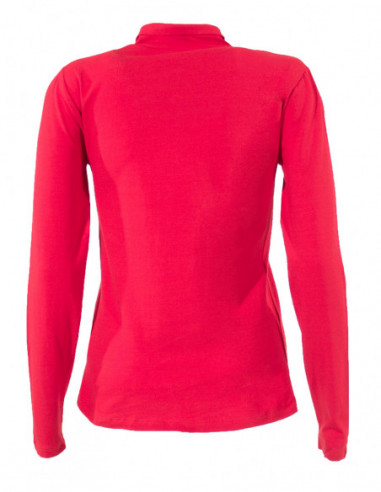 Tee-shirt classique manches longues col roulé motif fleur ton sur ton rouge dos