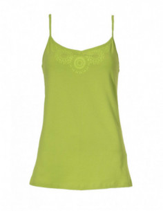 Basic plain cotton tank top with boho pattern on the chest 2