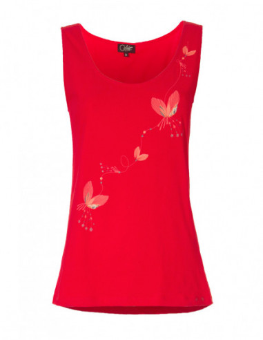 Débardeur femme en coton avec jolis papillons