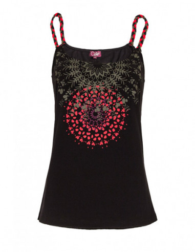 Original black baba cool mandala tank top with thin straps