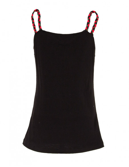 Original black summer tank top with baba cool mandala print