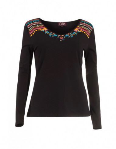 Tee-shirt coton imprimé coloré  manches longues