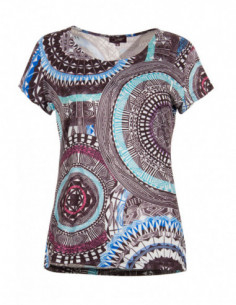 Tee shirt bleu ethnique imprimé mandala 2