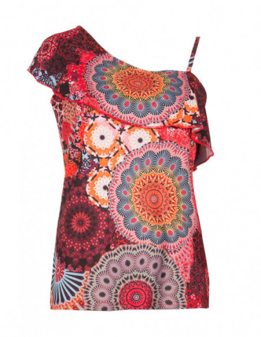 Asymmetrical top with a ruffle